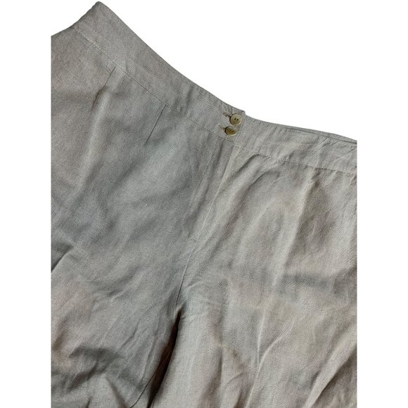 Harve Benard by Benard Holtzman‎ Womens 16W Linen Blend Tan Capris Pockets - Picture 1 of 7